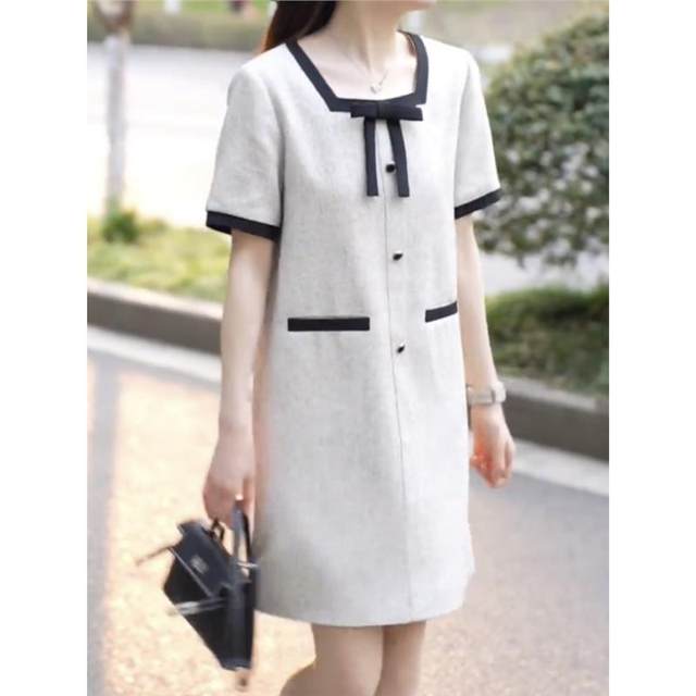 Large size small fragrant style dress for women 2025 summer new fat mm slim French temperament high-end short-sleeved skirt