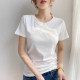KMV Zhenweis purple short-sleeved women's 2025 spring and summer new slim and versatile waist-hugging slim round neck tight T-shirt