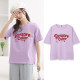 JR Zhenweis pink high-end short-sleeved T-shirt for women 2025 new hot spring and summer pure cotton loose casual top