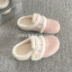 Lurudan furry thick-soled slippers for winter outer wear plus velvet Birkenstock shoes toe-toe half slippers 2025 new cotton slippers
