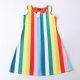 New summer products for women's mid-length vest floral dress with round neck pullover loose micro-stretch fashion A-line skirt F5