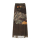 DARLINGAGA vacation style retro spliced ​​printed mesh skirt for women's brown versatile hip straight long skirt