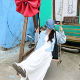 2024 summer new white skirt for women with high waist slim A-line long skirt French temperament small umbrella skirt