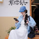 2024 summer new white skirt for women with high waist slim A-line long skirt French temperament small umbrella skirt