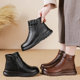 Genuine leather mother's shoes cotton shoes winter plus velvet to keep warm middle-aged soft-soled short boots non-slip middle-aged and elderly wool women's boots