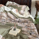 French summer retro sky summer cool quilt four-piece set washable silky thin quilt air conditioning quilt bed skirt bedding