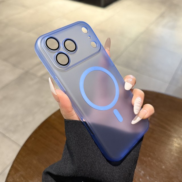 
Applicable to iPhone 17 mobile phone case 17pro Apple 17Air magnetic charging 16Promax new 15 lens all inclusive 13 dark blue matte 14plus ultra-thin 12PM protective cover for men and women 11