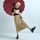 LOEN original design spring and summer new versatile temperament slim Japanese high-waist irregular button skirt