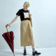 LOEN original design spring and summer new versatile temperament slim Japanese high-waist irregular button skirt
