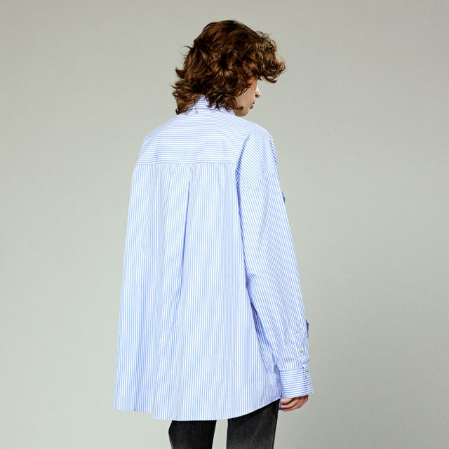 UOOYAA/Wuya tie bow striped shirt
