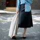 23rd in the 23rd Japanese autumn and winter commuting loose sheepskin stitching A -shaped half -body skirt in the long leather skirt mall the same model
