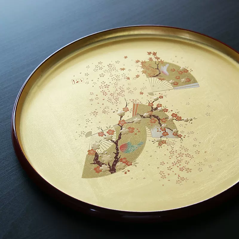 【値下中】箔一　朱漆、純金箔おかめ盃 値下中】箔一 朱漆、純金箔おかめ盃 値下中】箔一 朱漆、純金箔