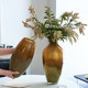 Medieval handmade glass vase, retro brown-green oriental aesthetics, atmosphere, home decoration, Japanese-style ornaments