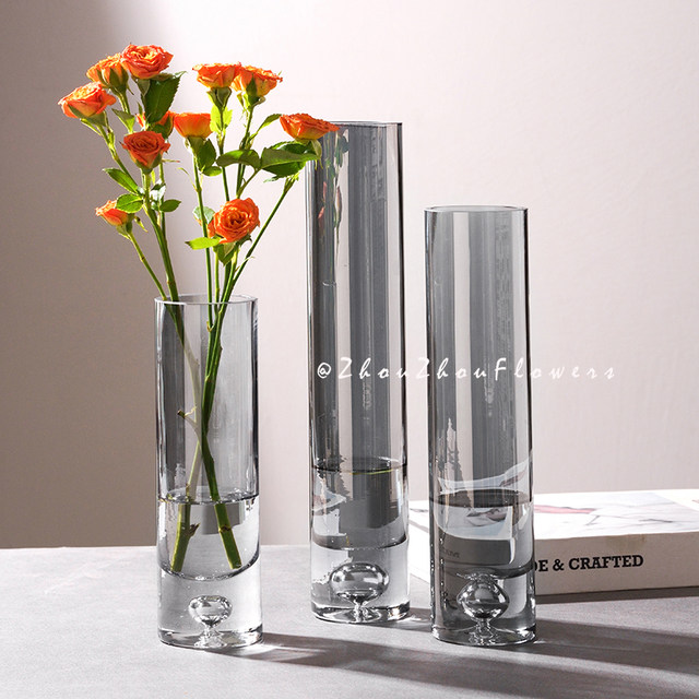 Simple modern glass small vase flower arrangement ins wind flower appliance water-raising flowers home living room desktop decoration ornaments