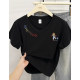 2025 summer new design V-neck front shoulder short-sleeved T-shirt for women with slimming and flesh-covering basic versatile top