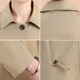 Kaizisha's middle -aged and elderly women's women's jacket spring and autumn temperament Mom installed solid color lapel jackets to increase size