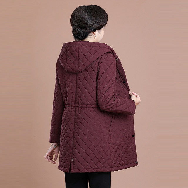 Middle-aged and elderly people's autumn and winter clothes, women's cotton jacket, elderly fat mothers, cotton clothes, jacket, plus size 50 years old, 60 years old