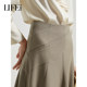 Lef Adidian's new spring design sense commuting versatile high-waisted skirt for women asymmetrical hem A-line long skirt