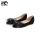 Saturday super soft sole sheepskin flat shoes for women 2025 spring new French pointed toe temperament bow small shoes