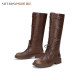 Saturday high tube knight boots for women's new winter Maillard retro belt buckle thick-soled Martin boots