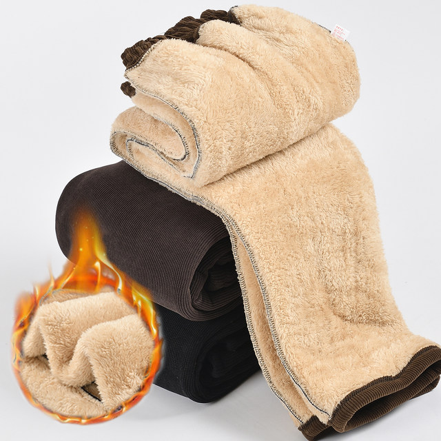 Cordon -lighter mothers in winter cotton pants wear with velvet thick pants children in autumn and winter middle -aged elderly grandma loose large size
