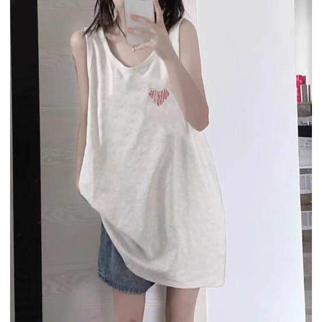 White suspender vest for women in summer 2025 new loose slim large size women's sleeveless T-shirt top