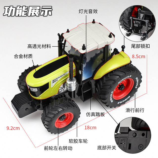 Tractor toy model children's alloy farmer car engineering transporter farm trailer farm truck car man
