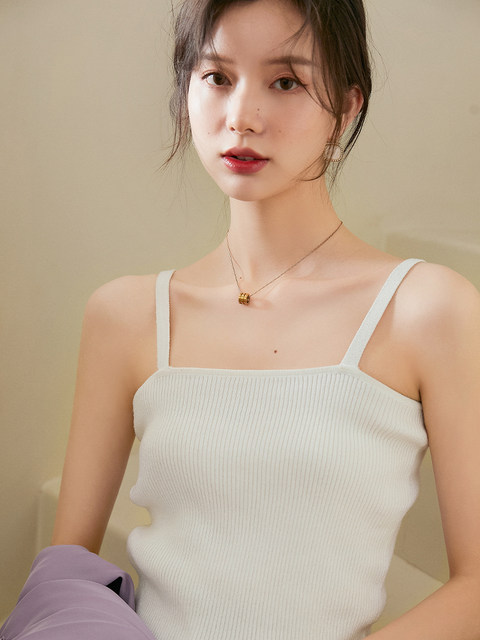 Knitted camisole for women in summer, bottoming tube top, niche sleeveless French sexy top for women