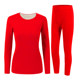 Middle-aged and elderly mother's wear red winter wear thermal underwear women's fashionable clothes for the elderly Year of the Horse Autumn Clothes Set