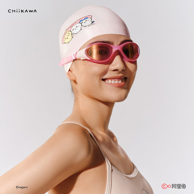 New SpeedoCHIIKAWA series playful laser pattern adult anti-fog swimming goggles