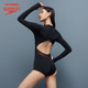 Speedo Electric Matrix Black Label Re-engraved Shark Skin High-efficiency Sunscreen Anti-chlorine Long-sleeved Swimsuit for Women