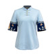 Summer Chinese style versatile fashion casual slim retro daily commute women's middle sleeve T -shirt embroidered Chinese top
