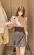 Female! Unique original S home high-waisted ruffled trumpet mini skirt