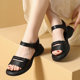 Genuine leather sandals for women in summer 2025 new women's shoes large size soft sole soft side fashionable and not tired feet casual shoes