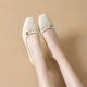 Top layer cowhide shallow mouth single shoes spring and autumn thick heel medium heel women's leather shoes soft sole new high heels large size women's shoes 43