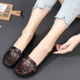 2025 new genuine leather flat-soled casual large-size women's shoes 40-43 spring versatile fashionable single shoes shallow mouth bean shoes