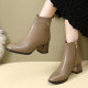 2023 large size fattened and widened women's boots 41-43 high heels women's new popular winter thick heel Martin boots
