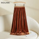Two-sided gold velvet skirt for women with autumn and winter elastic waist splicing slim pleated skirt mid-length high-waisted umbrella skirt
