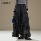 Black irregular lace mesh large umbrella skirt for women 2025 summer new princess fluffy cake pleated long skirt
