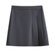Gray pleated skirt for women in summer 2025 new suit short skirt high waist slim A-line small commuter skirt
