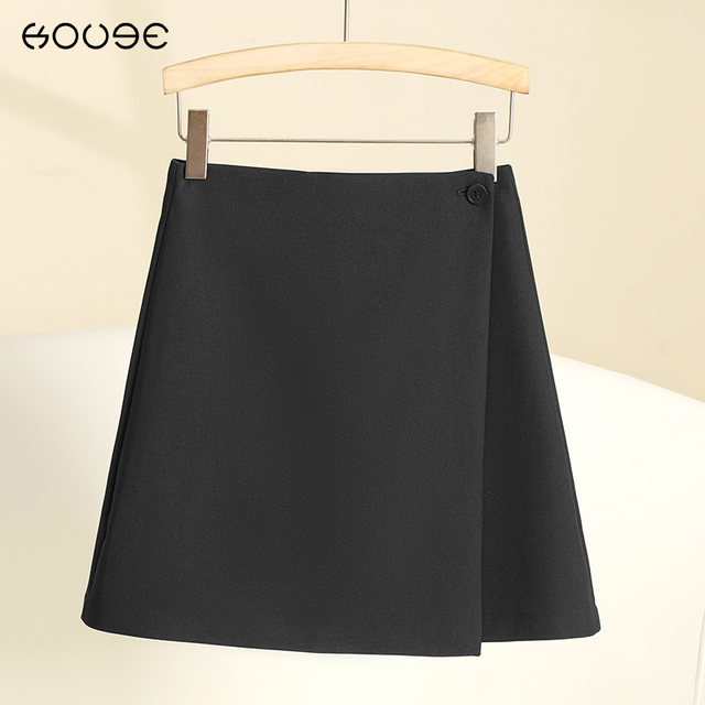 Suit short skirt for women in spring and summer 2025 new high-waisted a-line skirt, small slim beige skirt short