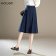 Navy blue temperament professional commuting skirt for women 2025 spring and autumn high waist loose slim drooping large umbrella skirt