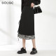 Spliced ​​plaid skirt for women in spring and autumn 2025 new high-waist strap mid-length chessboard plaid a-line skirt