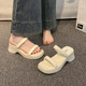 2025 new summer style French square-toe thick-heeled high-heeled shoes fashionable outer wear open-toe sandals thick-soled sandals