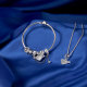 Pandora Pandora Heart Shaped Angel Wing Necklace Set Love Giving to Girlfriend