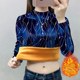
Thickened velvet bottoming shirt for women all-in-one velvet mother's wear 2025 winter new style half turtleneck fashion printed warm clothing