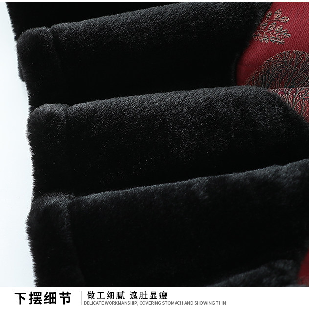 Mom's winter jacket middle-aged and elderly people plus velvet thickened cotton jacket for women old lady cotton coat fashionable grandma warm cotton clothes