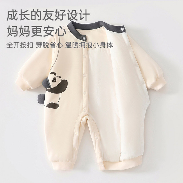 Newborn 0-2 years old baby 150g quilted jumpsuit baby type A thickened cotton clothes for going out and wearing winter clothes