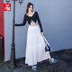 2025 spring and summer new white spliced ​​cake skirt for women, small slim and versatile high-waisted A-line midi skirt
