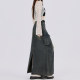 American high waist slit design touching workwear denim skirt for women spring and summer new multi-pocket A-line mid-length skirt
